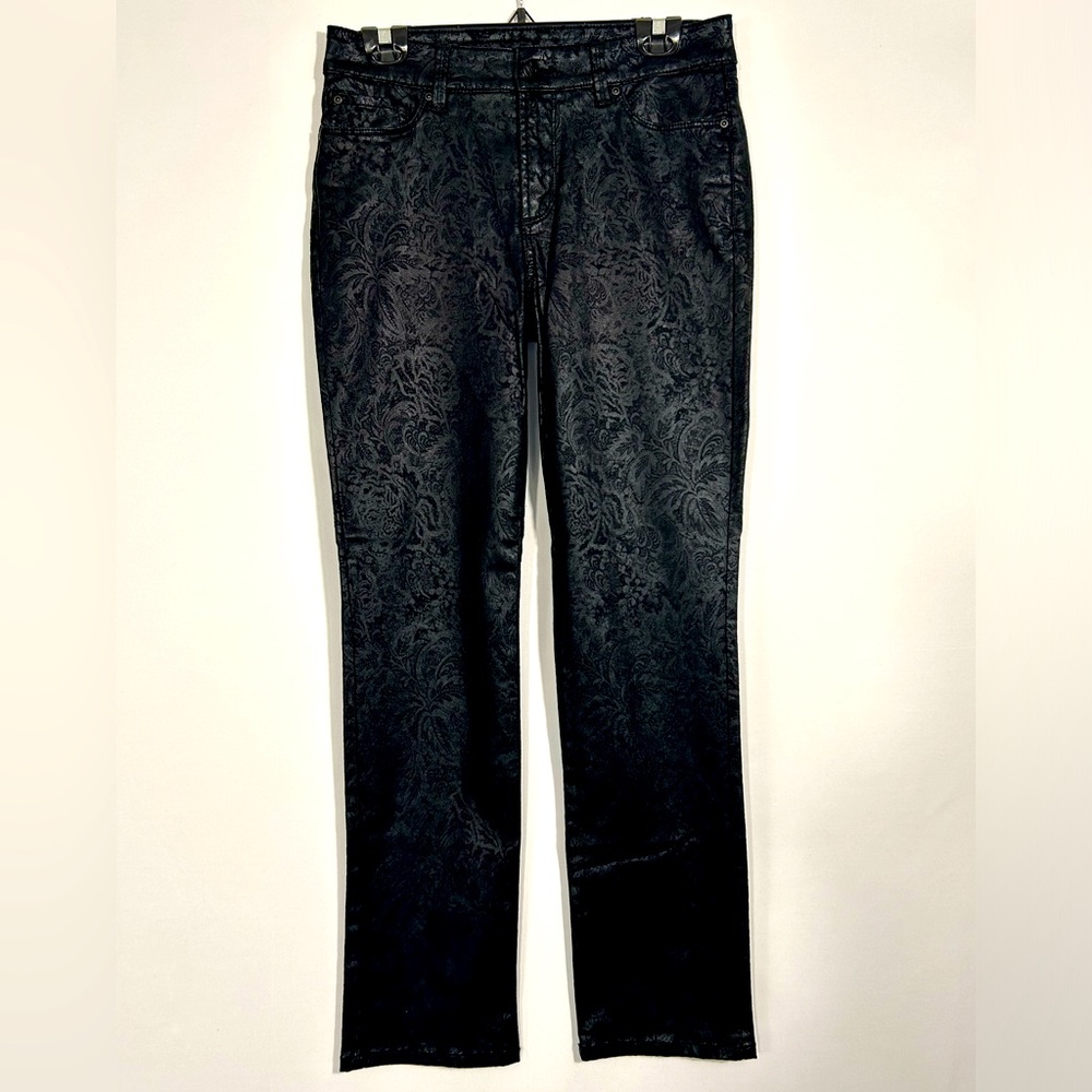NYDJ Skinny Marilyn Jean, Shimmery Paisley Floral Pattern Size 6, party jeans!